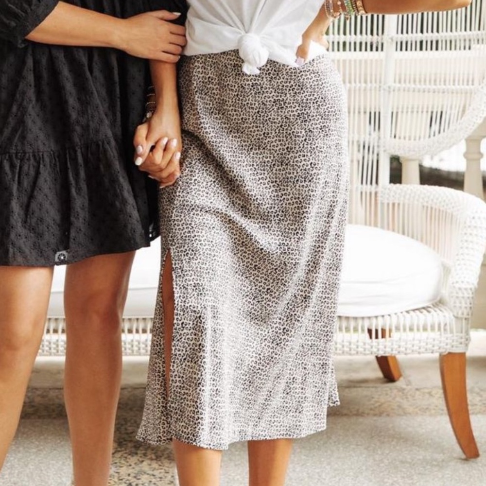 Wayf Leopard Midi Skirt, XS